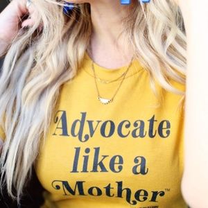 Advocate Like a Mother Tee in Mustard XS
